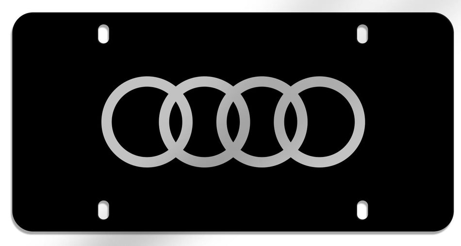 Genuine Audi - Polycarbonate Audi Rings Vanity Plate - Black