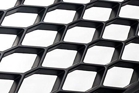 Detail view of German Auto Stuff matte black RS-style honeycomb grille for Audi TT Mk1