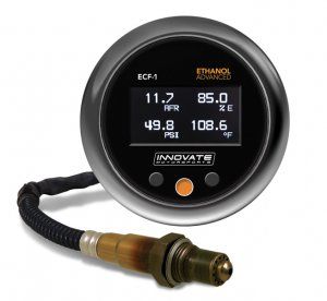 Innovate Motorsports - ECF-1: Ethanol Content %, FUEL Pressure/Temp, & Wideband Air/Fuel Ratio Gauge, Complete