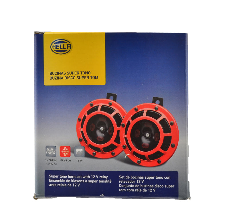 HELLA - Supertone Horn Kit 12V 300/500HZ Red