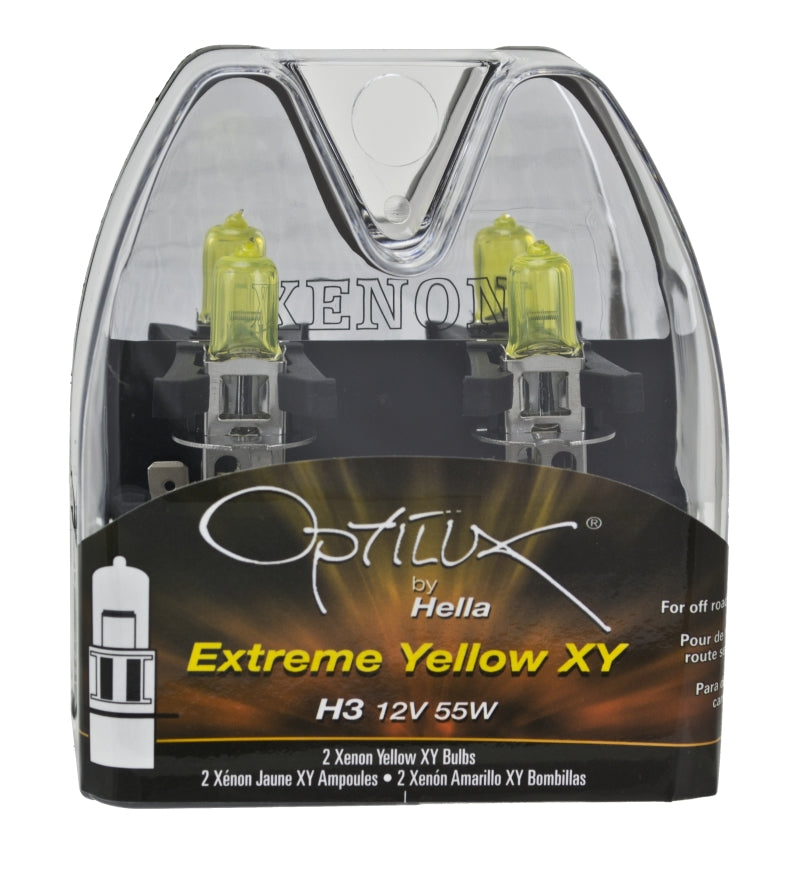 HELLA - Optilux H3 12V/55W XY Extreme Yellow Bulb - Pair