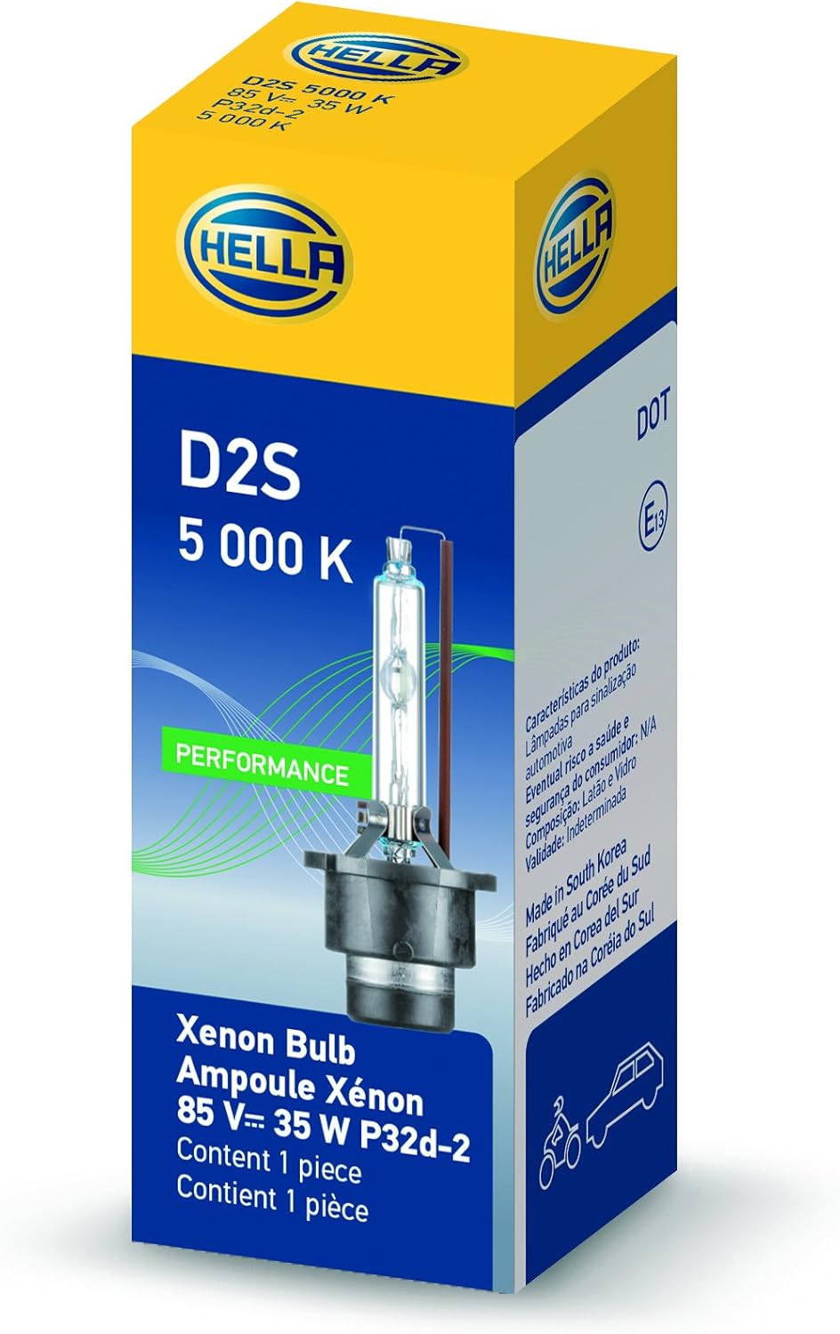 HELLA - Xenon D2S Bulb P32d-2 85V 35W 5000k - Single